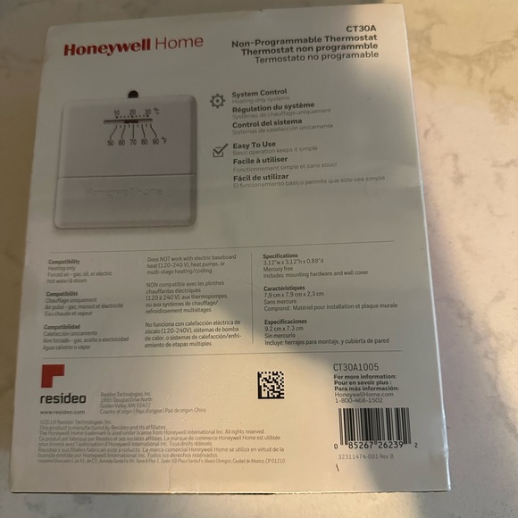 Honeywell Home CT30A Non-Programmable Thermostat NEW SEALED - Picture 2 of 4